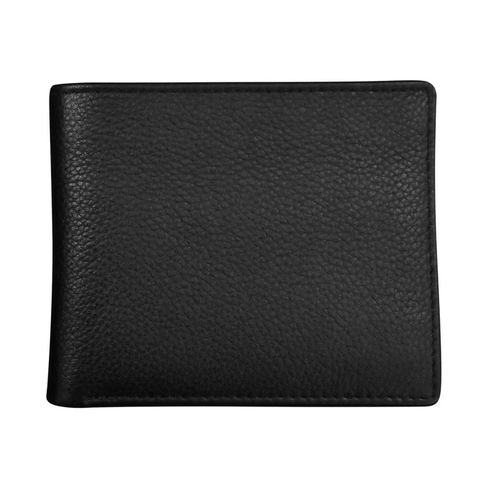 ILI Men's Pebble Grain Leather Bifold Wallet 7021 Black