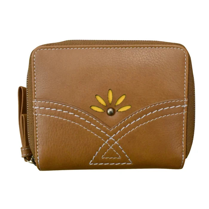 ILI Phoenix Collection Small Zip Wallet 7821 Antique Saddle