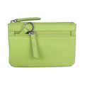 ILI RFID Blocking Leather Zip Coin Purse 6413