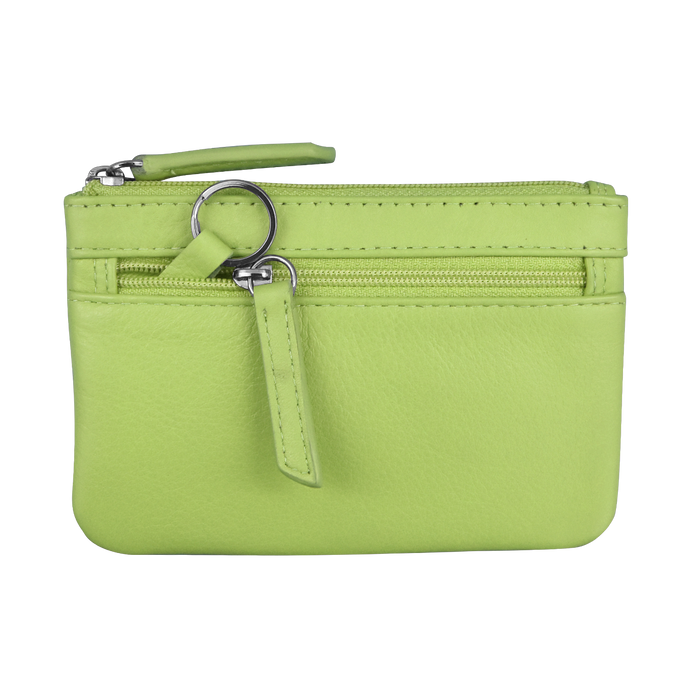 ILI RFID Blocking Leather Zip Coin Purse 6413