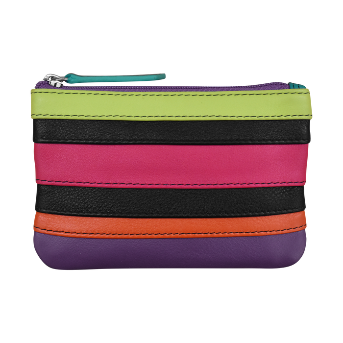 ILI RFID Blocking Leather Zip Coin Purse 6413