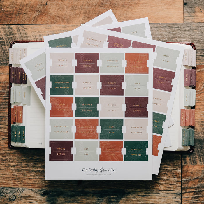 bible tabs in journaling Bible