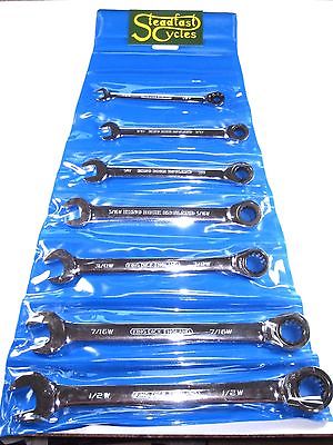 King Dick Whitworth ratcheting 7 pc wrench set 1/8 3/16 1/4 5/16 3/8 7/16 1/2"