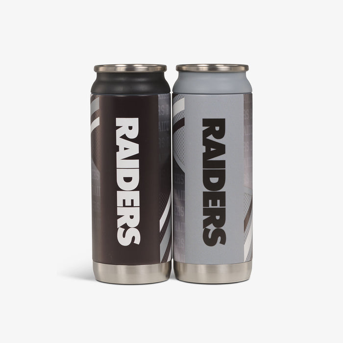 Back View | Las Vegas Raiders Home & Away 16 Oz Can 2-Pack::::Durable stainless steel