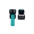 Teal and black Char-Broil portable grill with foldable design and LED lights.