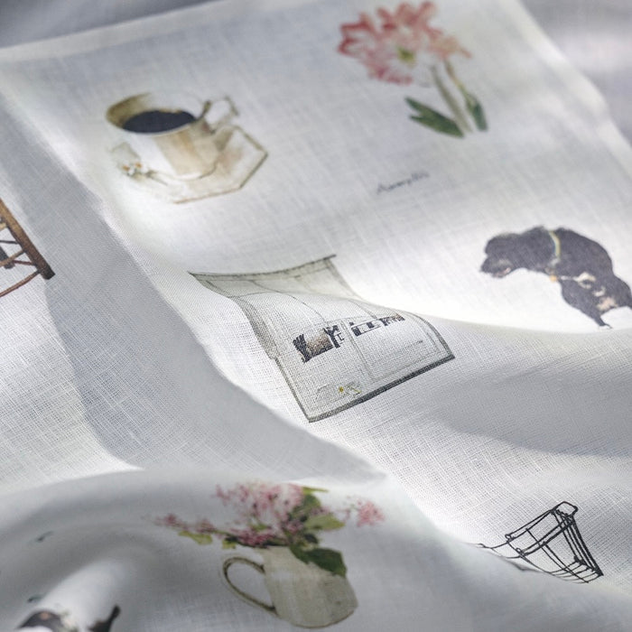 Linen Handkerchief - M.O. Living With Flowers