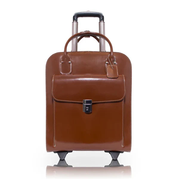 McKlein L Series UPTOWN | 15” Leather Vertical Wheeled Laptop Briefcase 9769