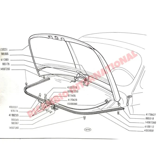 Metal Bonnet Opening Handle - Classic Fiat 500 - Bonnet Cables & Associated Parts