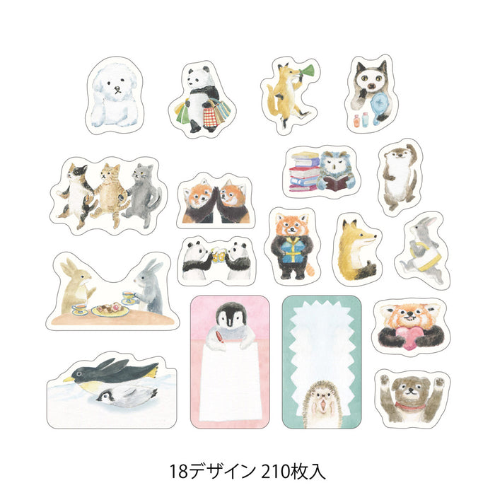 Midori Yuru Log Roll Stickers - Animal Emotions