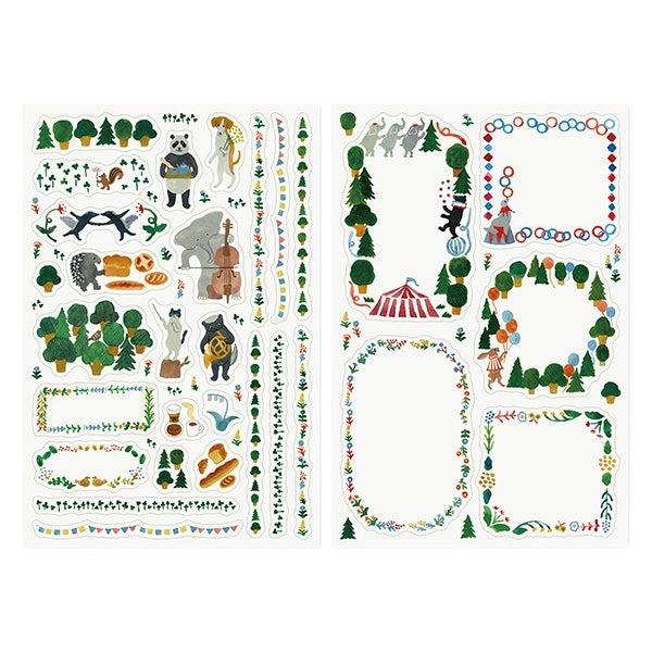 Midori Yuru Log Stickers - Forest Animal