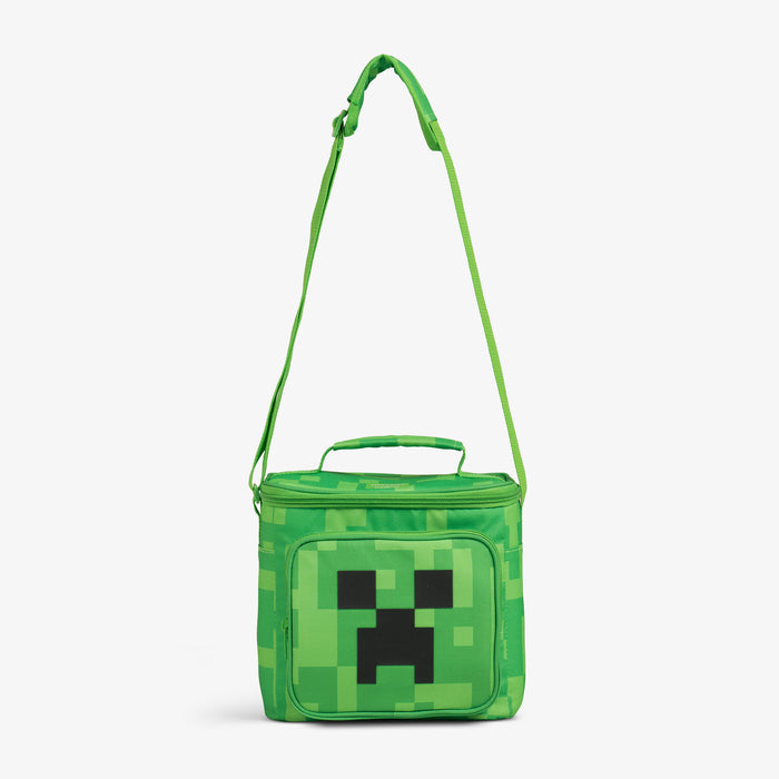Strap View | Minecraft Creeper Square Lunch Cooler Bag::::Adjustable, padded shoulder strap