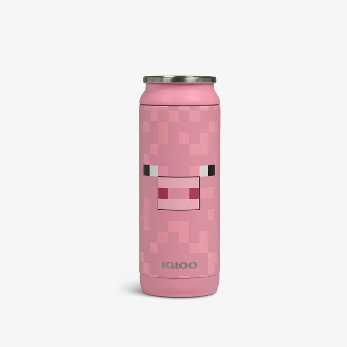 Front View | Minecraft Pig 16 Oz Can::::Durable stainless steel