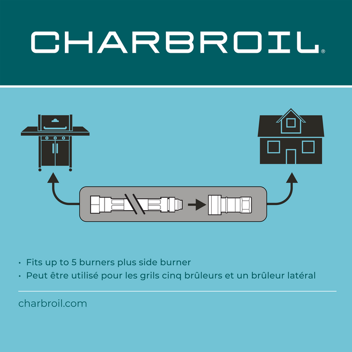 Char-Broil propane hose adapter for up to 5 burners plus side burner.