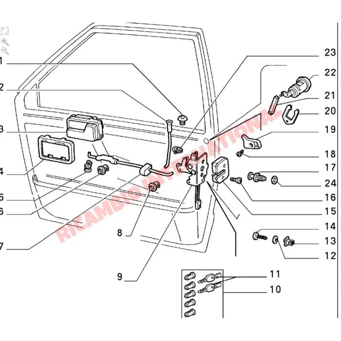 N/S Left Hand Door Lock Catch - Fiat Uno - Uno Handles - Locks and Catches