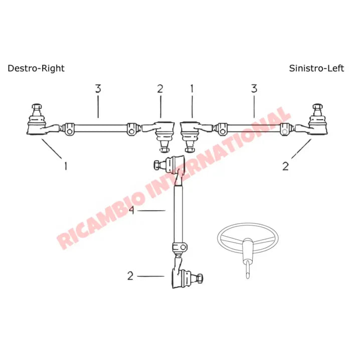 N/S Left Hand Inner Track Rod End - Fiat 850T 900T/E - Steering