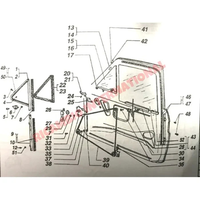 N/S Left Hand Rear Window Channel Guide - Fiat 126 - Gaskets - Seals - Grommets and Rubber Parts