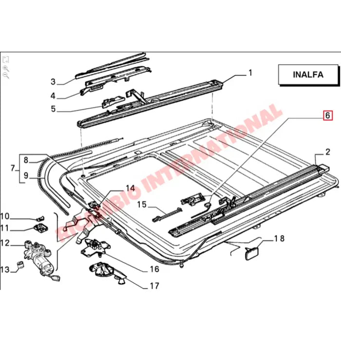 N/S Sunroof Support - Fiat Tipo & Lancia Dedra - Tipo & Tempra