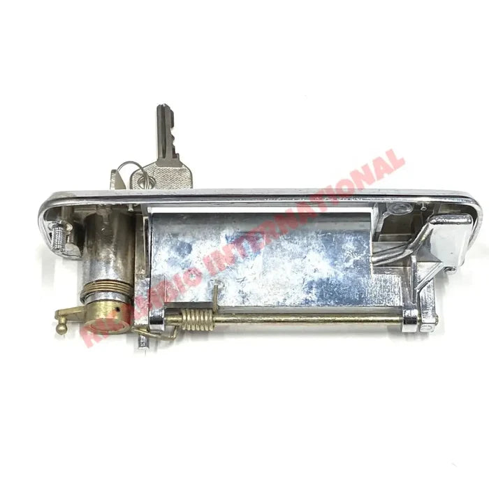 O/S Right Hand Chrome Door Handle & Keys - Fiat 127 128 - 127 & 128