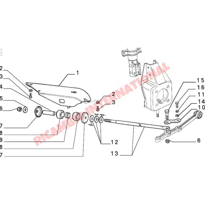 O/S Right Hand Front Tie Bar Support Bracket - Classic Fiat Panda - Suspension and Related Parts