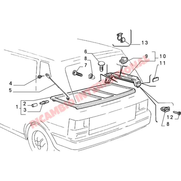 Pair of Rear Parcel Shelf Strap - Fiat Uno - Accessories