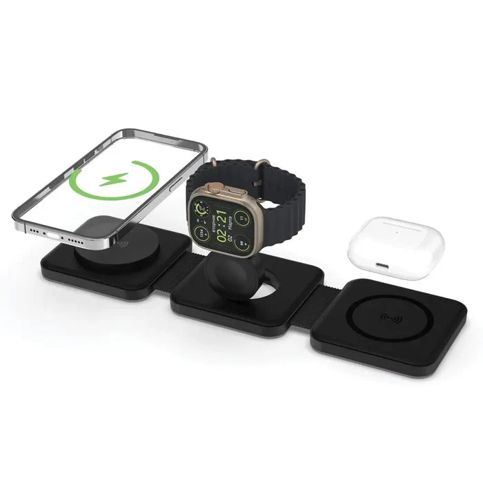 Phunkeetree Trifold Charging Station with USB-C Adapter tfoldcbl Black
