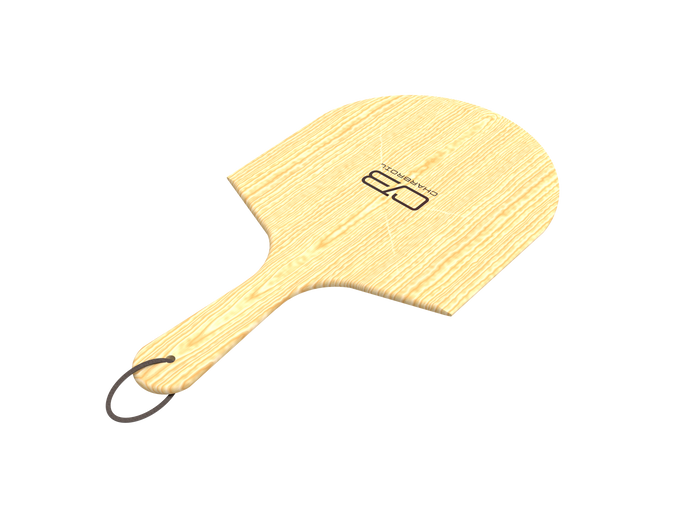 Light wooden paddle with "DHAFFERDIL" logo and black handle loop.