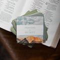Multiple Prayers for my wife verse cards  stacked on an open bible