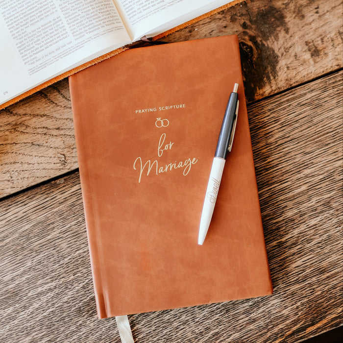 A leatherette journal with prayers for your marriage