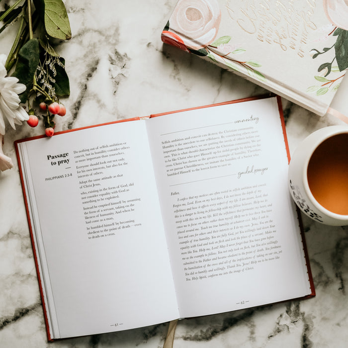 a red leatherette journal for motherhood