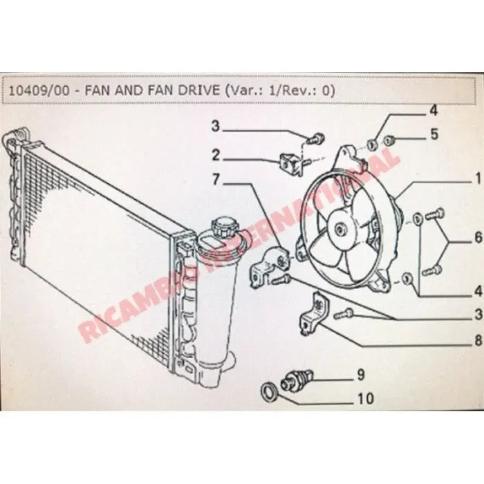 Radiator Fan & Motor Assembly - Classic Fiat Panda Lancia Y10 - Heating and Cooling