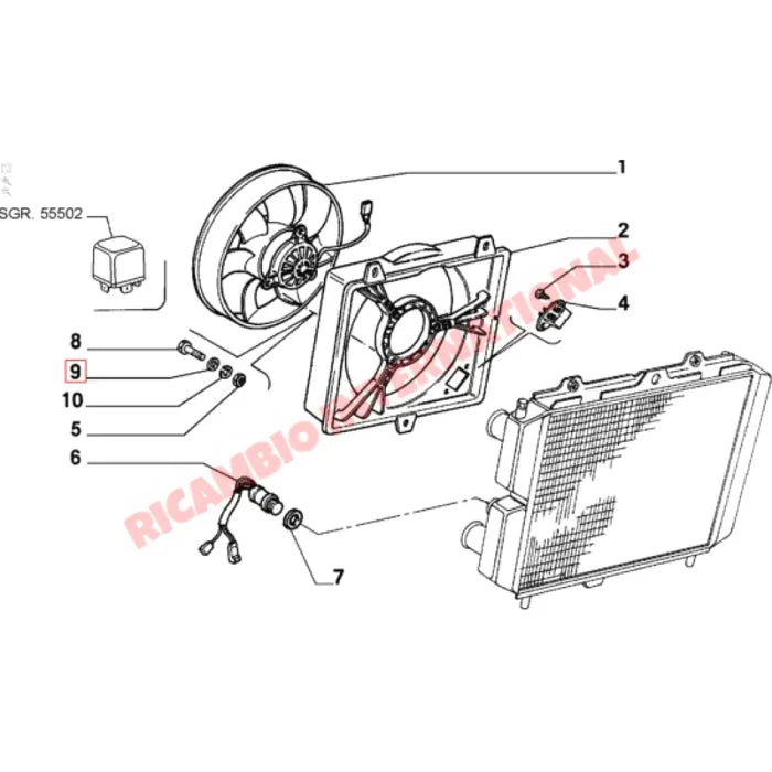 Radiator Fan Motor Assembly - Fiat 126 - Heating & Cooling
