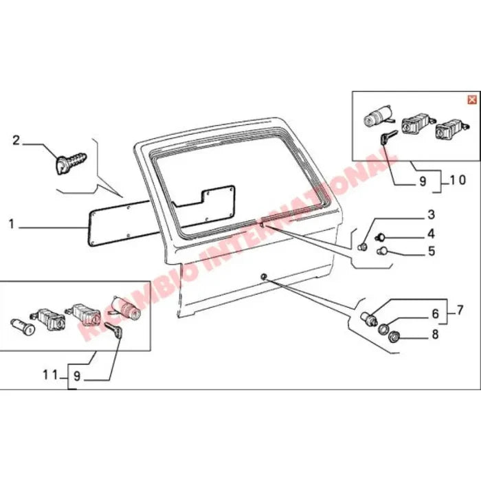 Rear Boot Tailgate Lock & Keys - Classic Fiat Panda - Handles - Locks and Catches