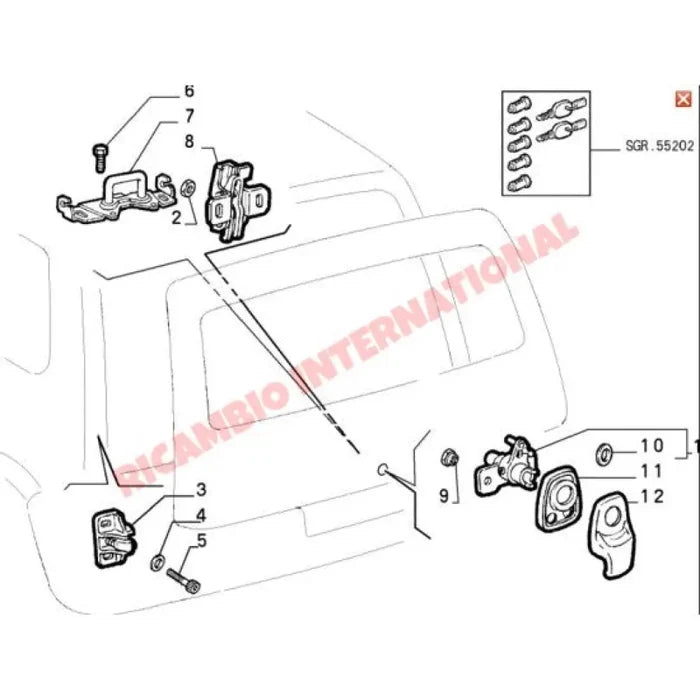 Rear Boot Tailgate Lock Mechanism - Fiat Cinquecento - Handles - Locks and Catches