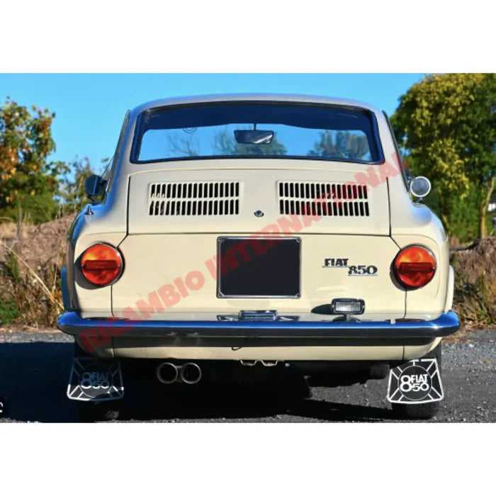 Rear Chrome Badge & Clips - Fiat 850 - Badge - Grille & Emblem