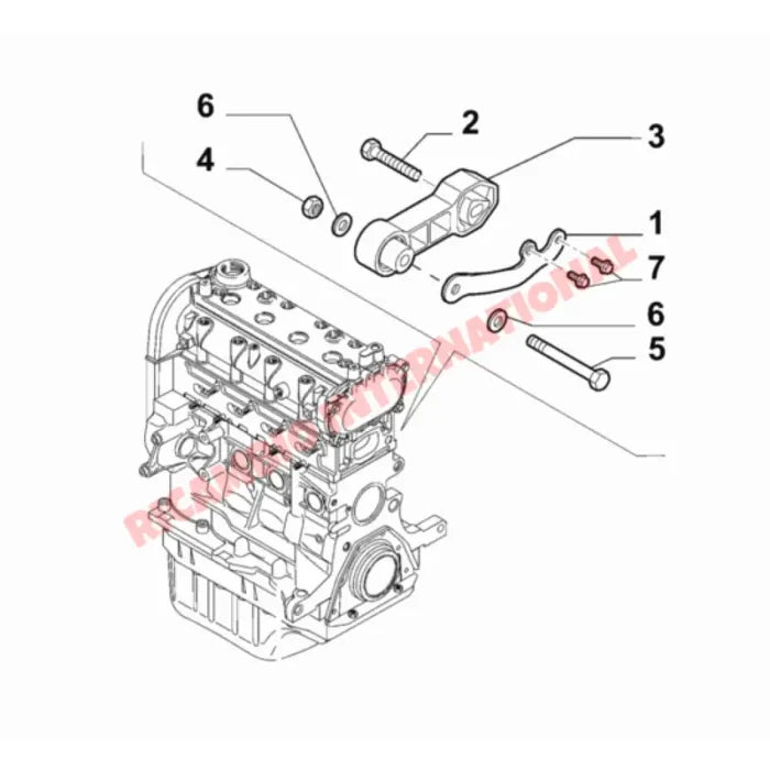 Rear Engine Mount - New Fiat 500 - Engine Parts