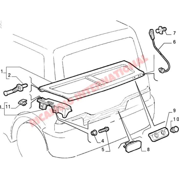 Rear Parcel Shelf & Straps - Fiat Cinquecento Seicento - Accessories
