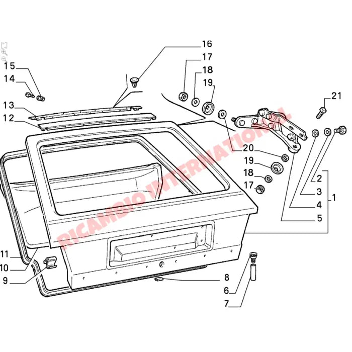 Rear Tailgate Rubber Top Seal - Lancia Delta Integrale - Gaskets - Seals - Grommets and Rubber Parts