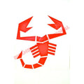 Red Abarth Scorpion Decal Sticker (Small) - Badges & Emblems