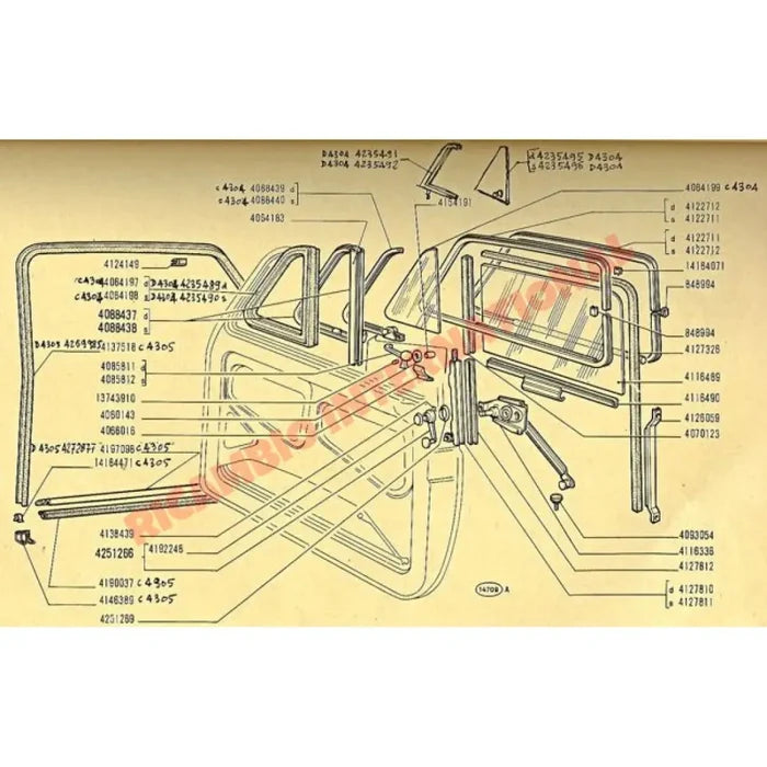 O/S Right Hand Front Quarter Light Seal - Classic Fiat 500 - Window Seals & Associated Parts