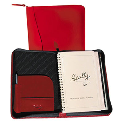 Scully 5045Z Zip Italian Leather/Plonge Matte Leather Weekly/Monthly Planner
