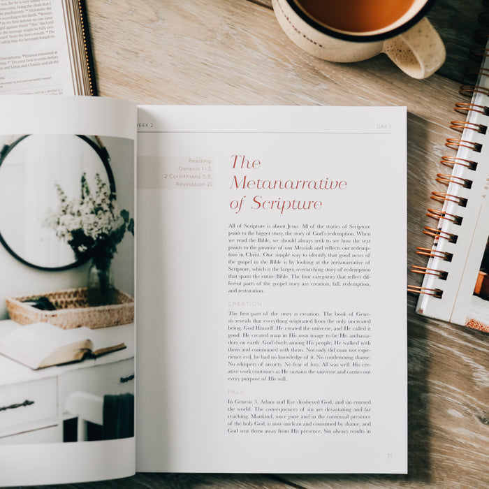 Bible study book on tale with coffee