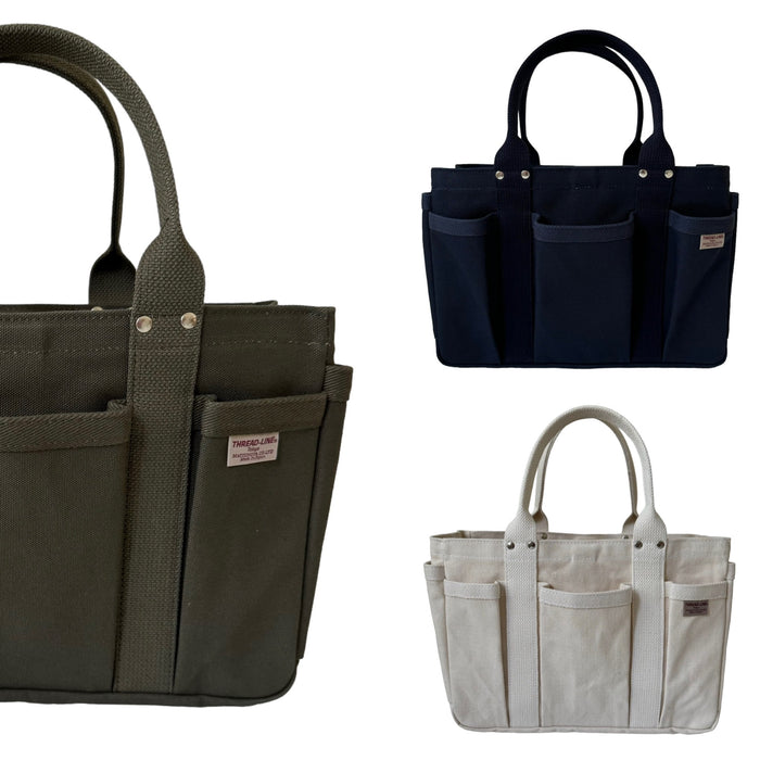 Small 5 Pocket Heavy Canvas Tote by ThreadLine | asst colors