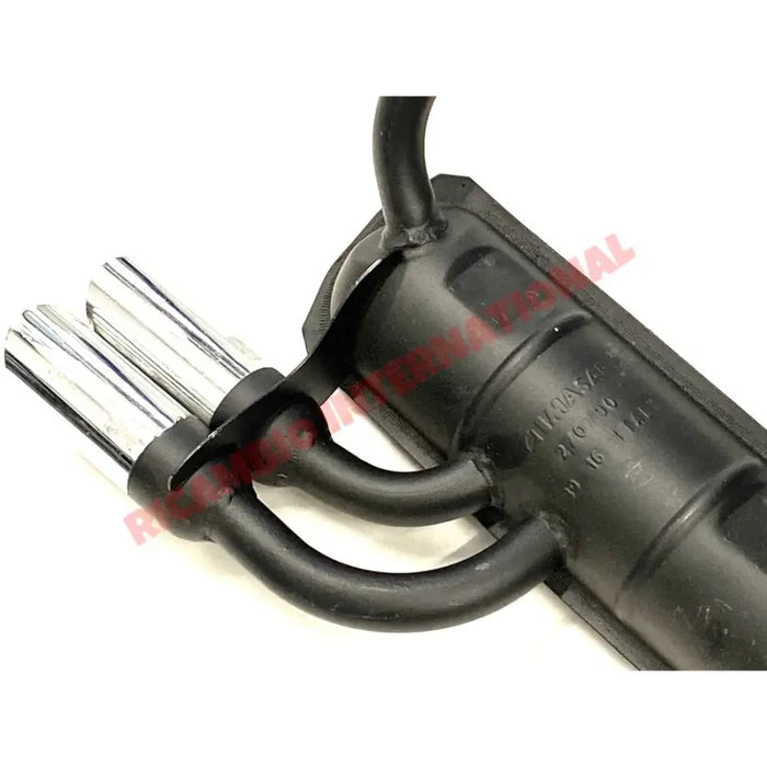 Sports Exhaust TWIN CHROME Pipes - Classic Fiat 500 126 - 594cc/650cc Exhaust