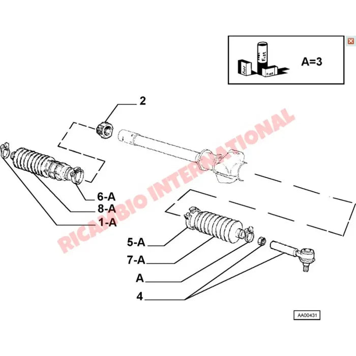 Steering Rack Boot Kit - Fiat 126,127,128,Classic Panda,Uno,Strada,Regata,X19 - Steering and Related Parts