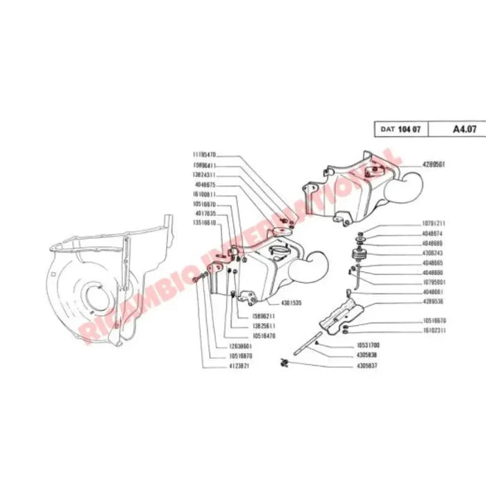 Thermostat Housing Complete - Classic Fiat 500 - Heating and Cooling