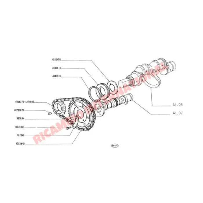 Timing Chain Kit (Anti-Vibration) - Classic Fiat 500 126 - Mechanical & Engine Parts