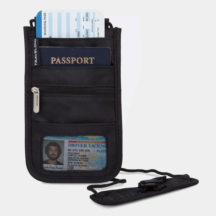 Travelon RFID Blocking Classic Deluxe Boarding Pouch 42372 Black