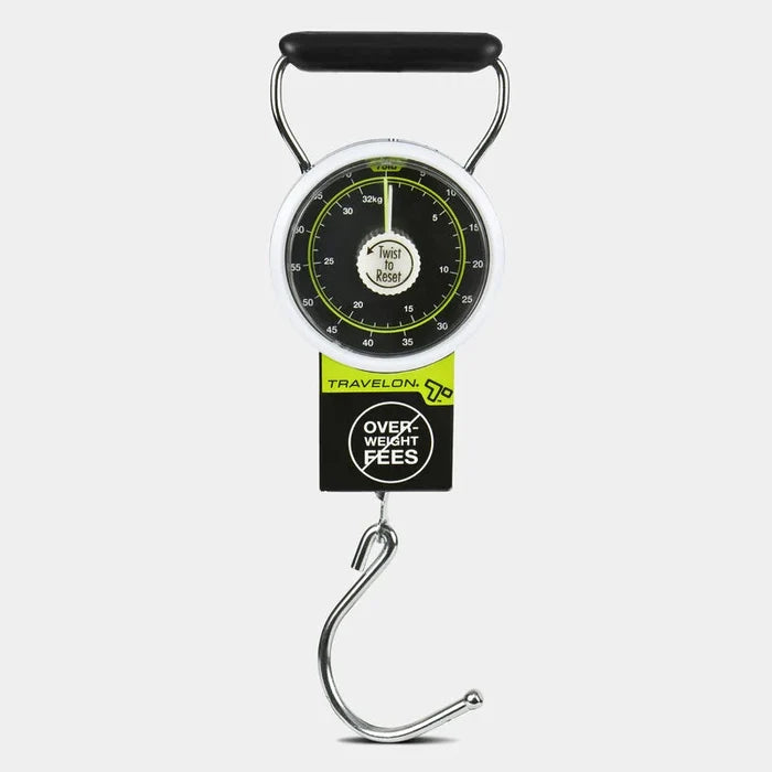 Travelon Stop & Lock Luggage Scale with Tape Measure 19325 Black