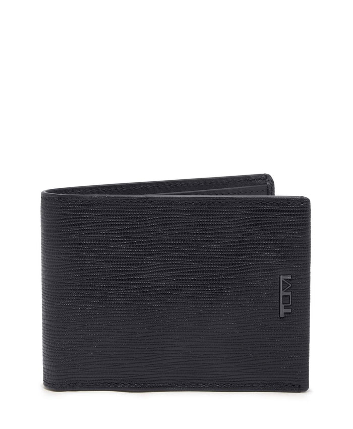 Tumi Nassau Double Billfold Wallet 152358 Black Embossed
