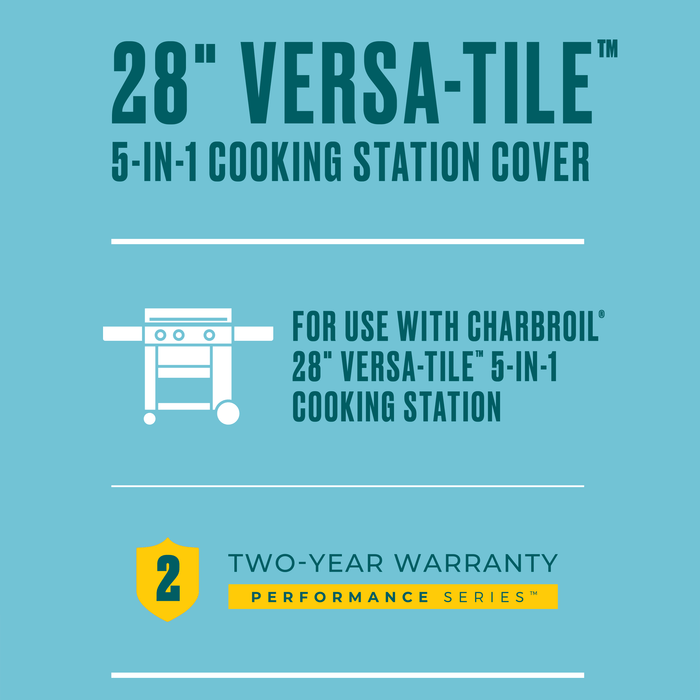 Teal Char-Broil 28" Versa-Tile 5-in-1 Cooking Station Cover.